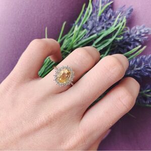 NEW Natural Citrine Ring in Gold Plated 925 Sterling Silver Size 10